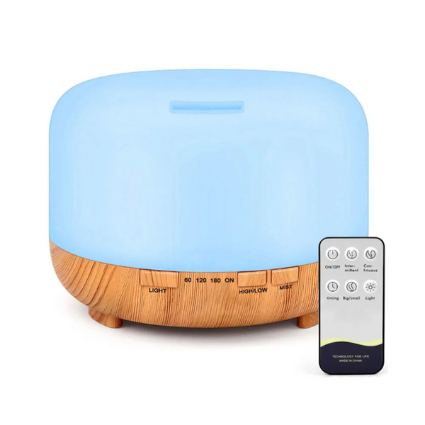 Aromatherapy Diffuser Humidifier with Wood Grain & Remote