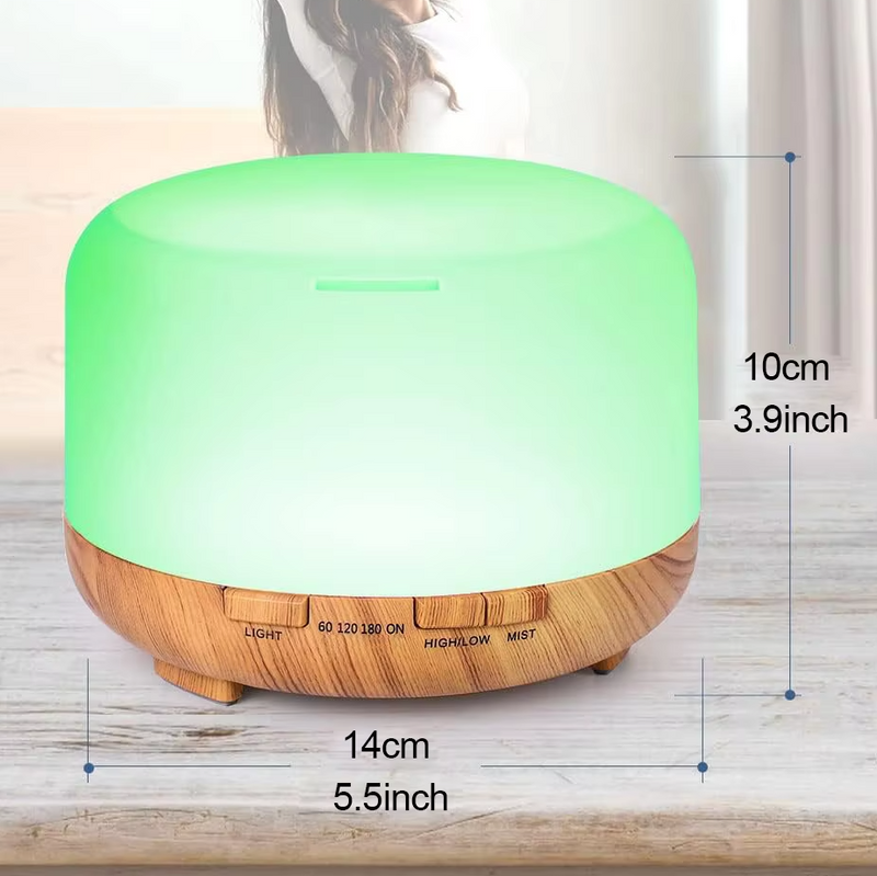 Aromatherapy Diffuser Humidifier with Wood Grain & Remote